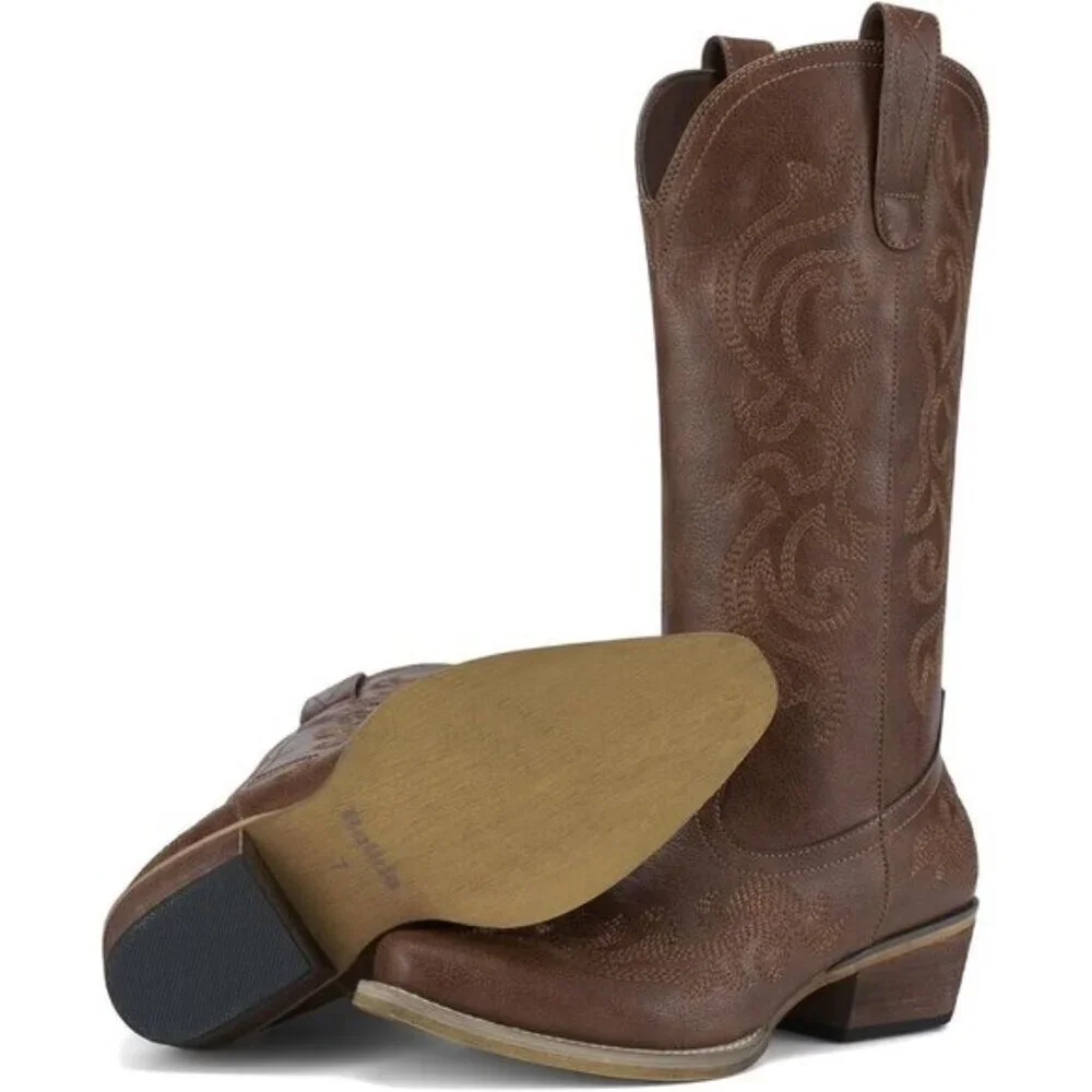 ⭐ HISEA Rollda Women's Cowboy Boots | Snip Toe Western Cowgirl Boots